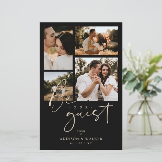 バジェットブラックトレンディー結婚コラージュの4枚の写真 (スタンド正面)