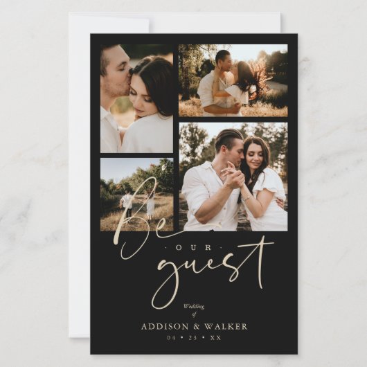 バジェットブラックトレンディー結婚コラージュの4枚の写真 (正面)