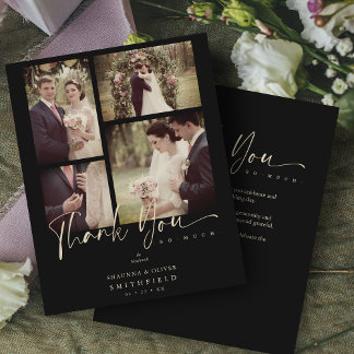 バジェットブラックトレンディー結婚コラージュの4枚感謝してい写真