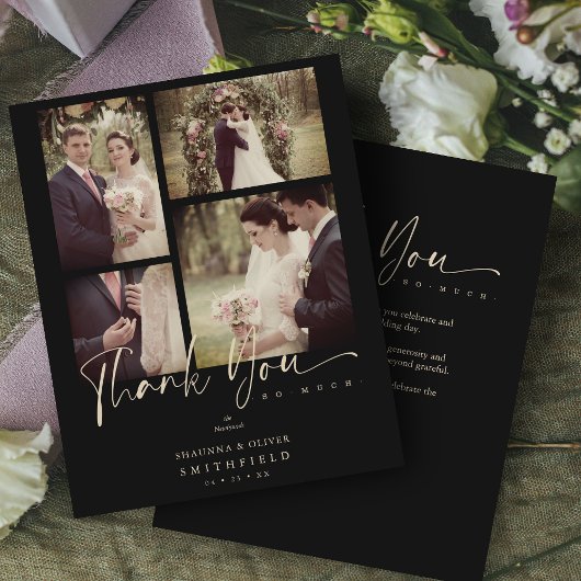 バジェットブラックトレンディー結婚コラージュの4枚感謝してい写真