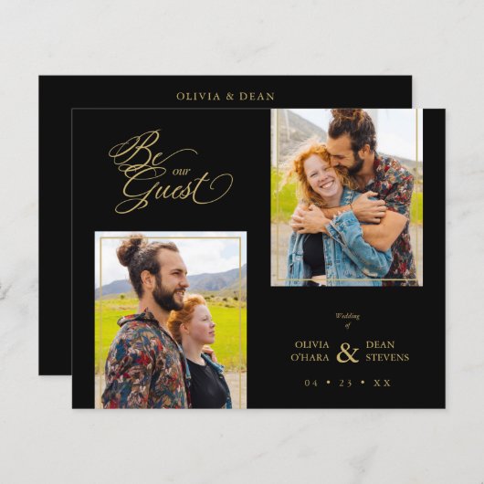 バジェットブラックトレンディー2写真フェイクゴールデン (正面/裏面)