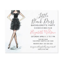 バジェットブラックドレスバチェロレッテ招待状