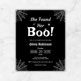 バジェットブラックハロウィーンブライダルシャワー招待