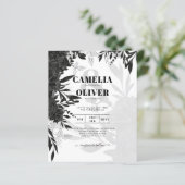 バジェットブラックバラエレガントホワイトウェディング招待 (スタンド正面)