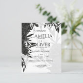 バジェットブラックバラエレガントホワイトウェディング招待 (スタンド正面)