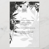 バジェットブラックバラエレガントホワイトウェディング招待 チラシ (裏面)