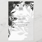 バジェットブラックバラエレガントホワイトウェディング招待 チラシ (裏面)
