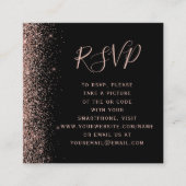 バジェットブラックバラ結婚金ゴールドのQRコードRSVP エンクロージャーカード (正面)