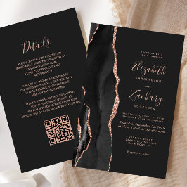 バジェットブラックバラ金ゴールドアゲイト暗いQRコード結婚ズ