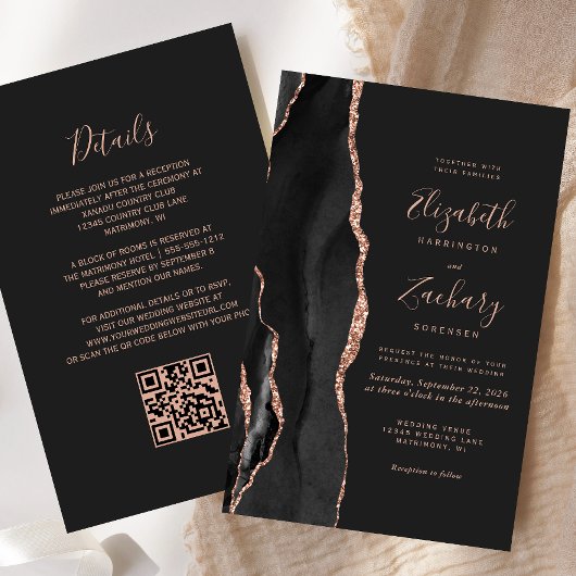 バジェットブラックバラ金ゴールドアゲイト暗いQRコード結婚ズ