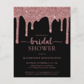 バジェットブラックバラ金ゴールドグリッタードリップスブライダルシャワー (正面)