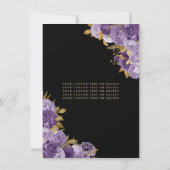 バジェットブラックパープルバイオレット金ゴールドフローラキンセアニェラ ノートカード (裏面)