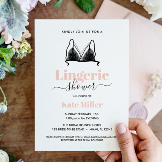 バジェットブラックピンクオーラランジェリーブライダルシャワー