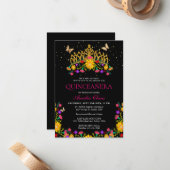 バジェットブラックフィエスタフローラ金ゴールドティアラキンセアニェラ ノートカード (正面/裏面インサイチュ)