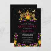 バジェットブラックフィエスタフローラ金ゴールドティアラキンセアニェラ ノートカード (正面/裏面)