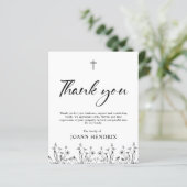 バジェットブラックフローラメモリアルサンキューカード (スタンド正面)