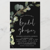 バジェットブラックブライダルシャワー素朴招待状 (正面)