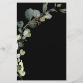 バジェットブラックブライダルシャワー素朴招待状 (裏面)