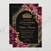 バジェットブラックブルガンディグラム金ゴールドフローラキンセアニェラ ノートカード (正面/裏面)