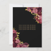 バジェットブラックブルガンディグラム金ゴールドフローラキンセアニェラ ノートカード (裏面)