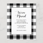 バジェットブラックプレイド引っ越しましたホリデーカード (正面)