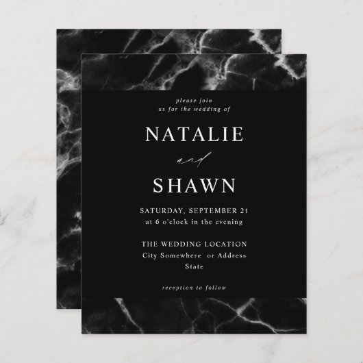 バジェットブラックマーブル結婚ズ (正面/裏面)