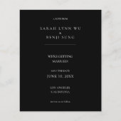 バジェットブラックミニマルモダンリスト2V2日付を保存 (正面)