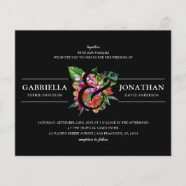 バジェットブラックモダントロピカルブーケ結婚ーズ