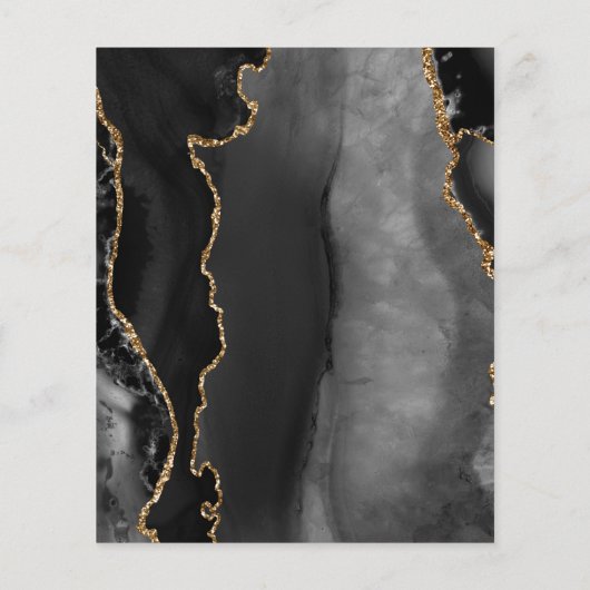 バジェットブラック金ゴールドアガテダーク90th誕生日招待状 (裏面)