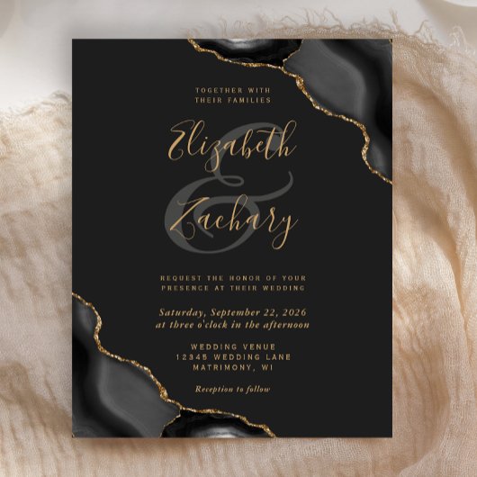 バジェットブラック金ゴールドアゲートコーナーズダーク結婚ズ