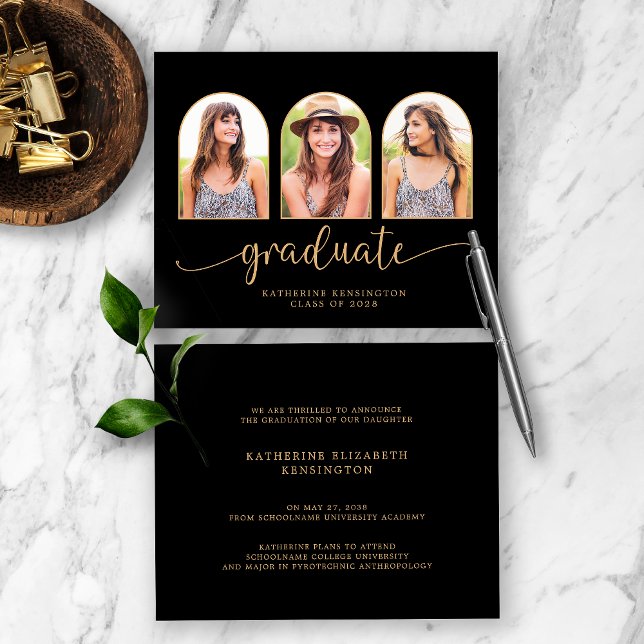 バジェットブラック金ゴールドアーチ3写真卒業 (クリエイターアップロード済み)