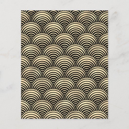 バジェットブラック金ゴールドアールデコ結婚式招待状 (裏面)