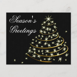 バジェットブラック金ゴールドクリスマスツリーホリデーカード