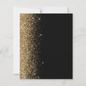 バジェットブラック金ゴールドグリッターエッジ結婚式招待状 (裏面)