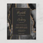 バジェットブラック金ゴールドゲート結婚式招待状 (正面)