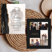 バジェットブラック金ゴールドゲート5 – フォト結婚式招待状