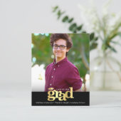 バジェットブラック金ゴールドフォト卒業はっきりしたキャップ招待状 (スタンド正面)