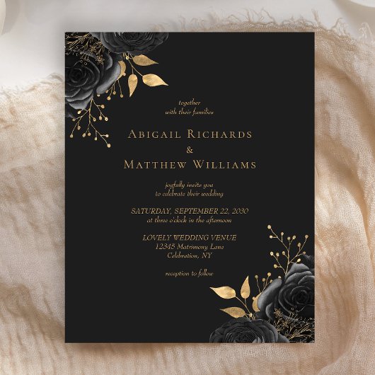 バジェットブラック金ゴールドフローラ結婚ダーク