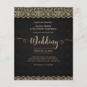 バジェットブラック金ゴールドレースエレガントな結婚式 (正面)