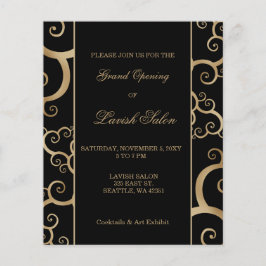 バジェットブラック金ゴールド企業のパーティの招待状