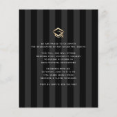 バジェットブラック金ゴールド写真卒業シックな招待状 (裏面)