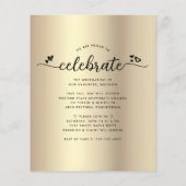 バジェットブラック金ゴールド卒業4フォトスクリプト招待状 (裏面)