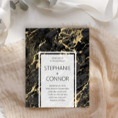 バジェットブラック金ゴールド大理石結婚式招待状