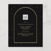 バジェットブラック金ゴールド星空の夜の結婚式の招待 チラシ (裏面)
