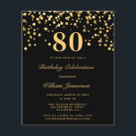 バジェットブラック金ゴールド紙吹雪80th誕生日パーティー チラシ<br><div class="desc">バジェットブラック金ゴールド紙吹雪70th誕生日パーティチラシ</div>