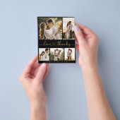 バジェットブラック金ゴールド結婚コラージュのサンキューフライヤー チラシ (手)