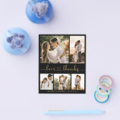 バジェットブラック金ゴールド結婚コラージュのサンキューフライヤー チラシ (シングル)