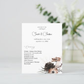 バジェットブラック&ナチュラルフローラルボホ結婚式 プログラム2 (スタンド正面)