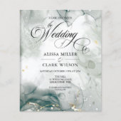 バジェットブラック&ホワイトウォーターのカラー結婚式招待状 (正面)