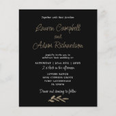 バジェットブラック&ホワイトクラス結婚式招待状 (正面)